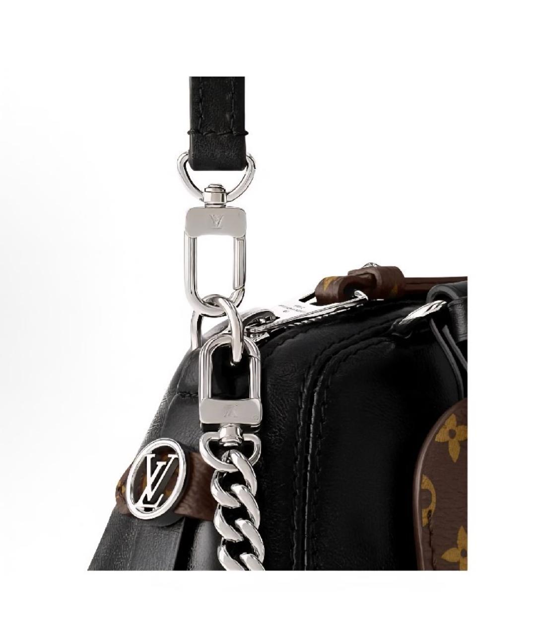 LOUIS VUITTON Черная кожаная сумка через плечо, фото 5