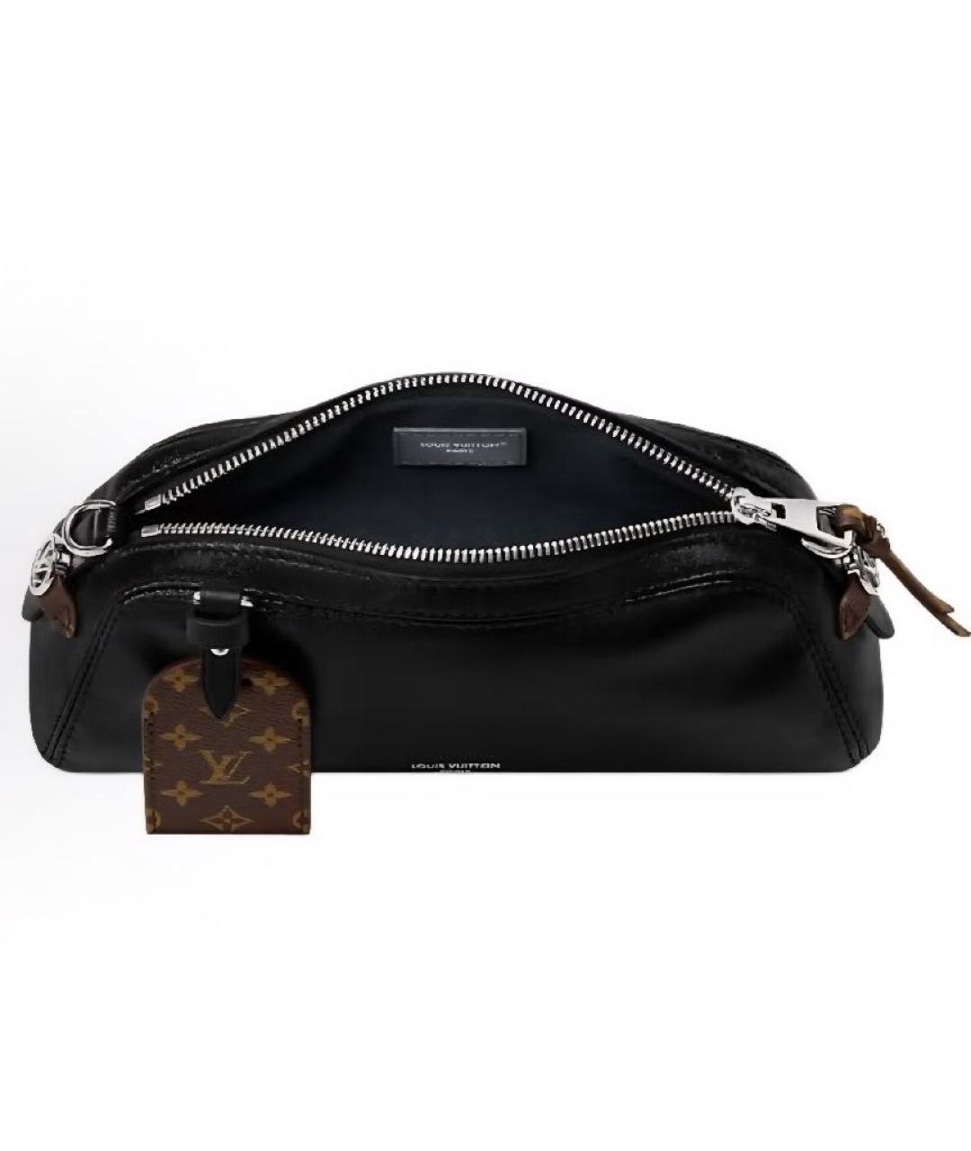 LOUIS VUITTON Черная кожаная сумка через плечо, фото 4
