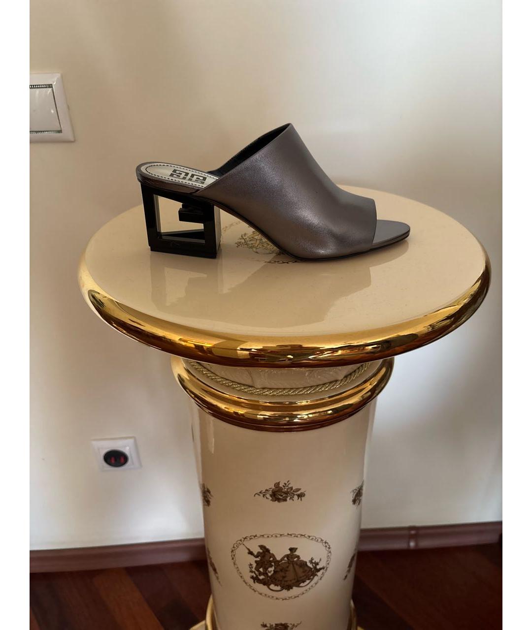GIVENCHY Серебряные кожаные мюли, фото 5