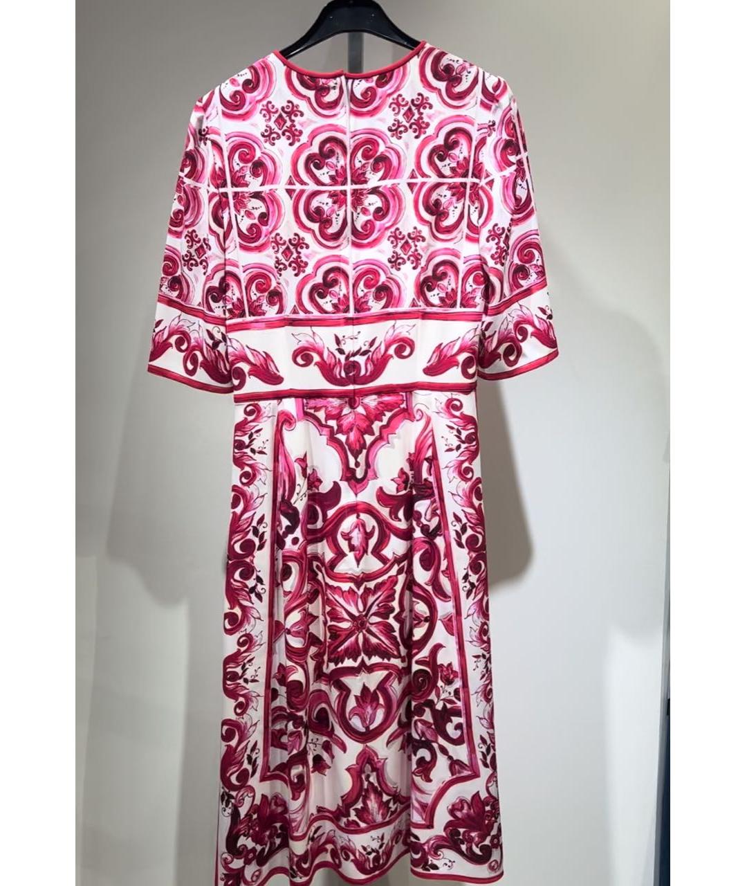 DOLCE&GABBANA Бордовое шелковое повседневное платье, фото 2