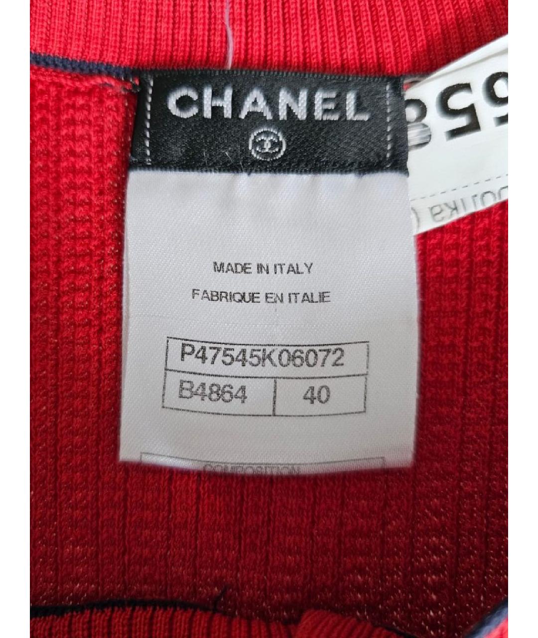 CHANEL Красная хлопковая майка, фото 5