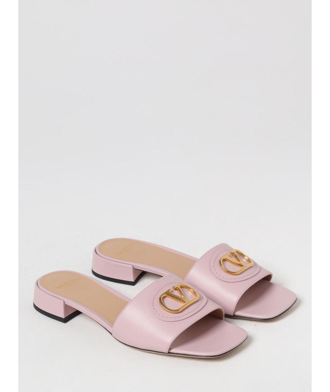 VALENTINO Розовые кожаные сандалии, фото 2