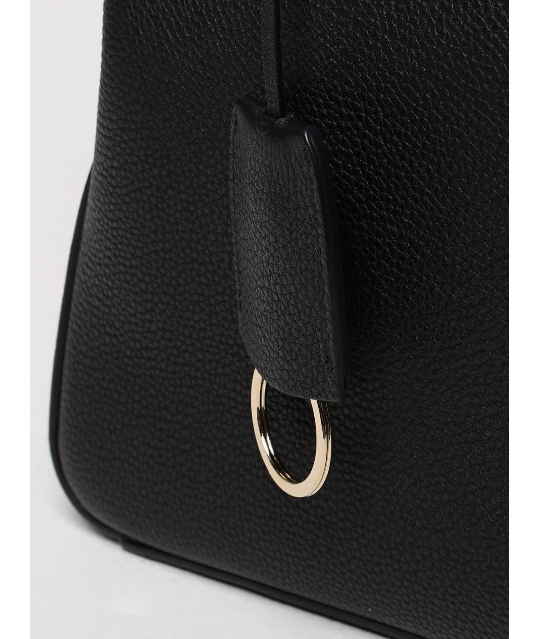 FERRAGAMO Черная кожаная сумка тоут, фото 4