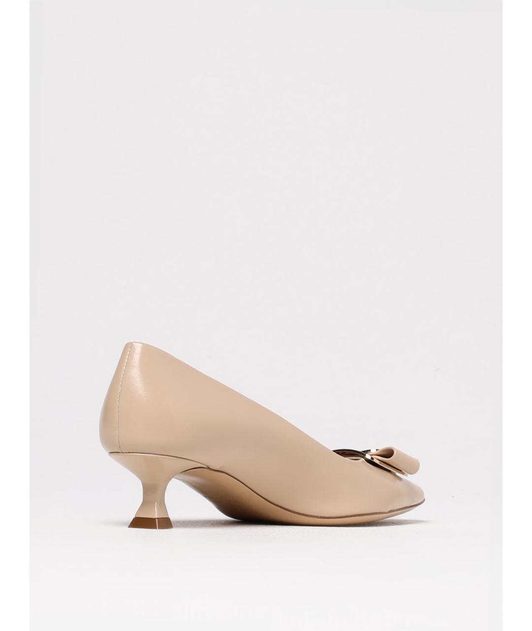 FERRAGAMO Бежевые кожаные туфли, фото 3