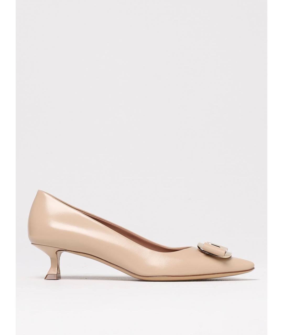 FERRAGAMO Бежевые кожаные туфли, фото 5