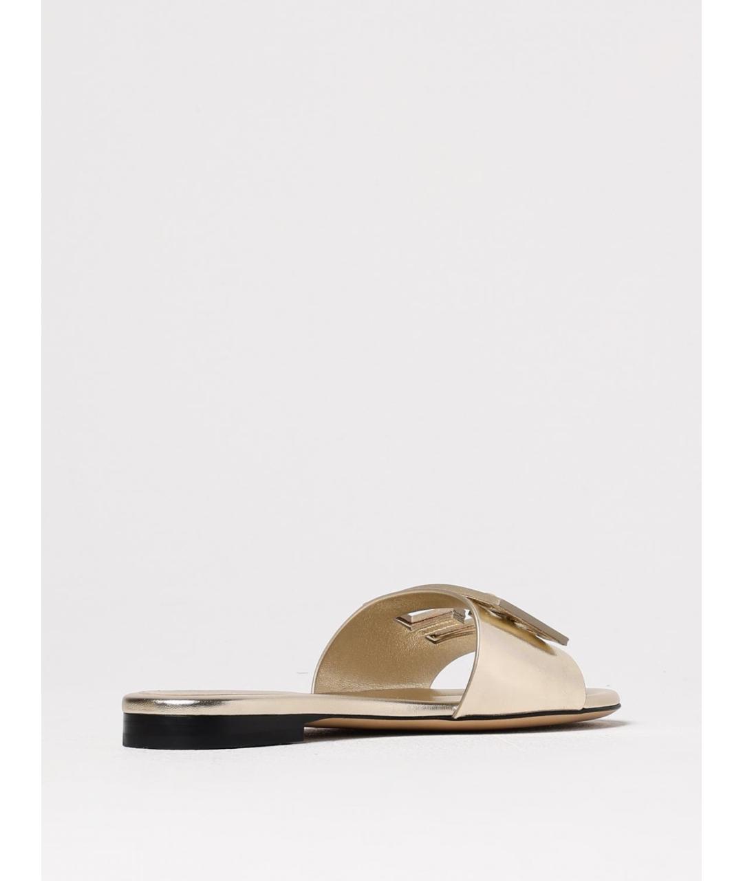 FENDI Золотые шлепанцы, фото 3