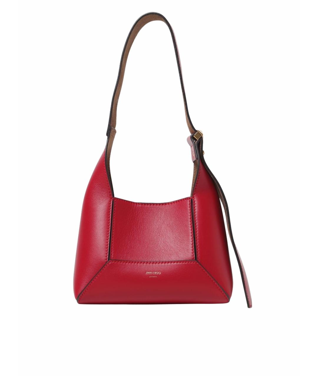 JIMMY CHOO Красная кожаная сумка через плечо, фото 1