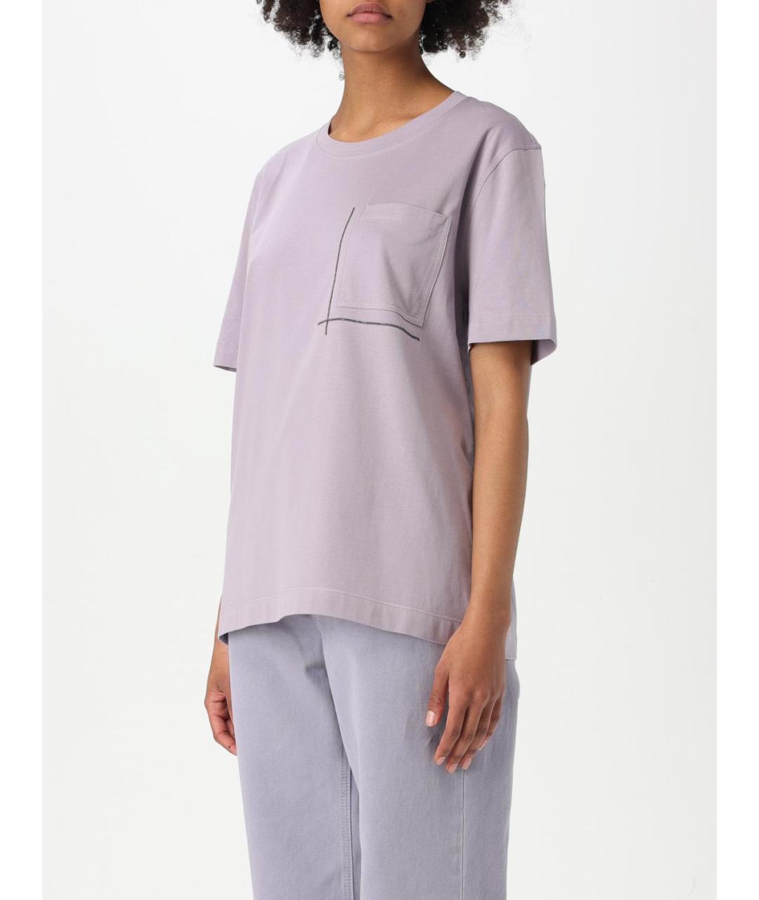 BRUNELLO CUCINELLI Фиолетовая футболка, фото 5