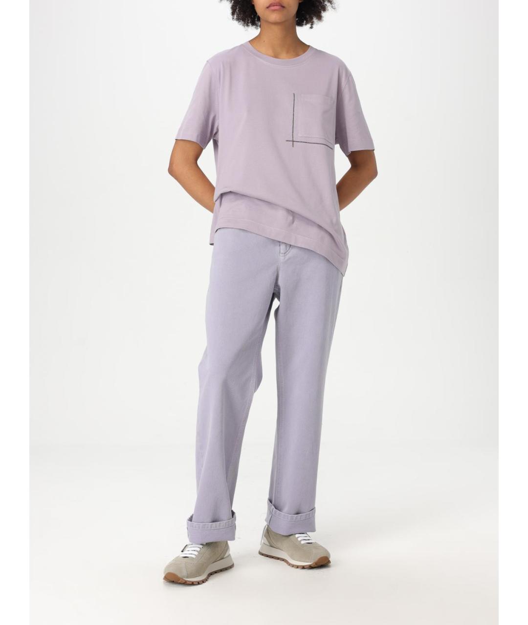 BRUNELLO CUCINELLI Фиолетовая футболка, фото 3