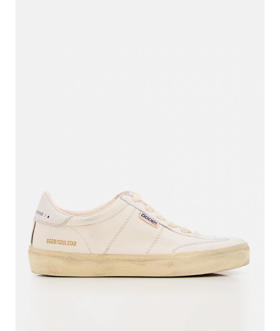 GOLDEN GOOSE DELUXE BRAND Бежевые кожаные кеды, фото 5