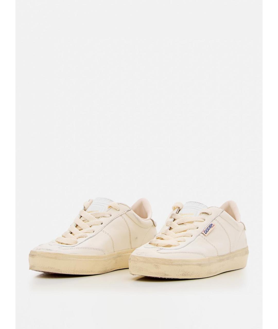 GOLDEN GOOSE DELUXE BRAND Бежевые кожаные кеды, фото 2
