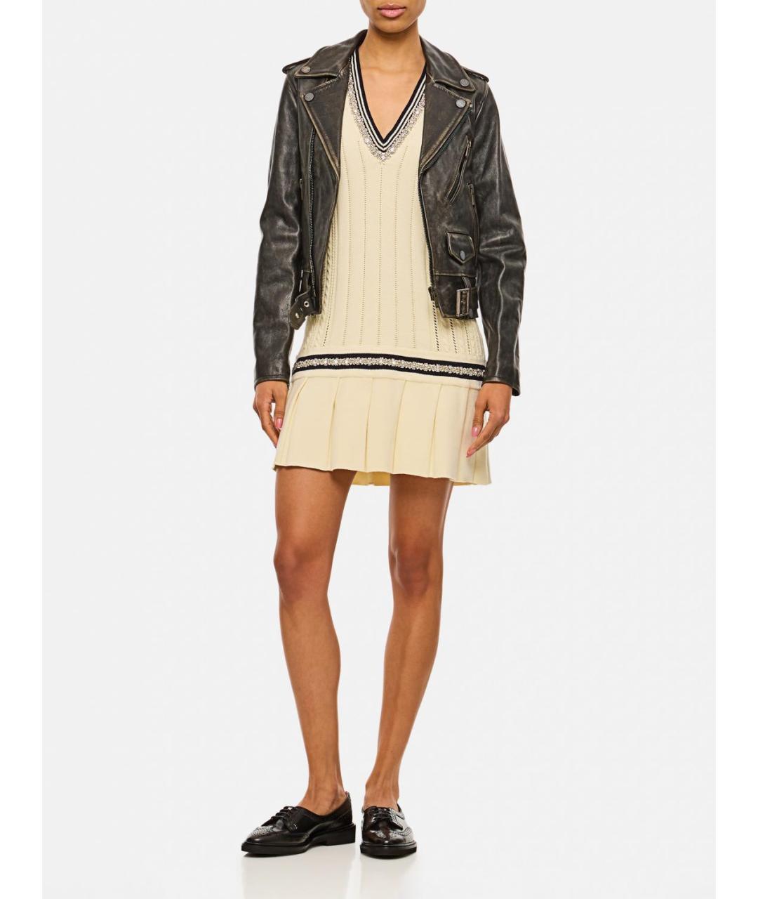 GOLDEN GOOSE DELUXE BRAND Черная кожаная куртка, фото 3