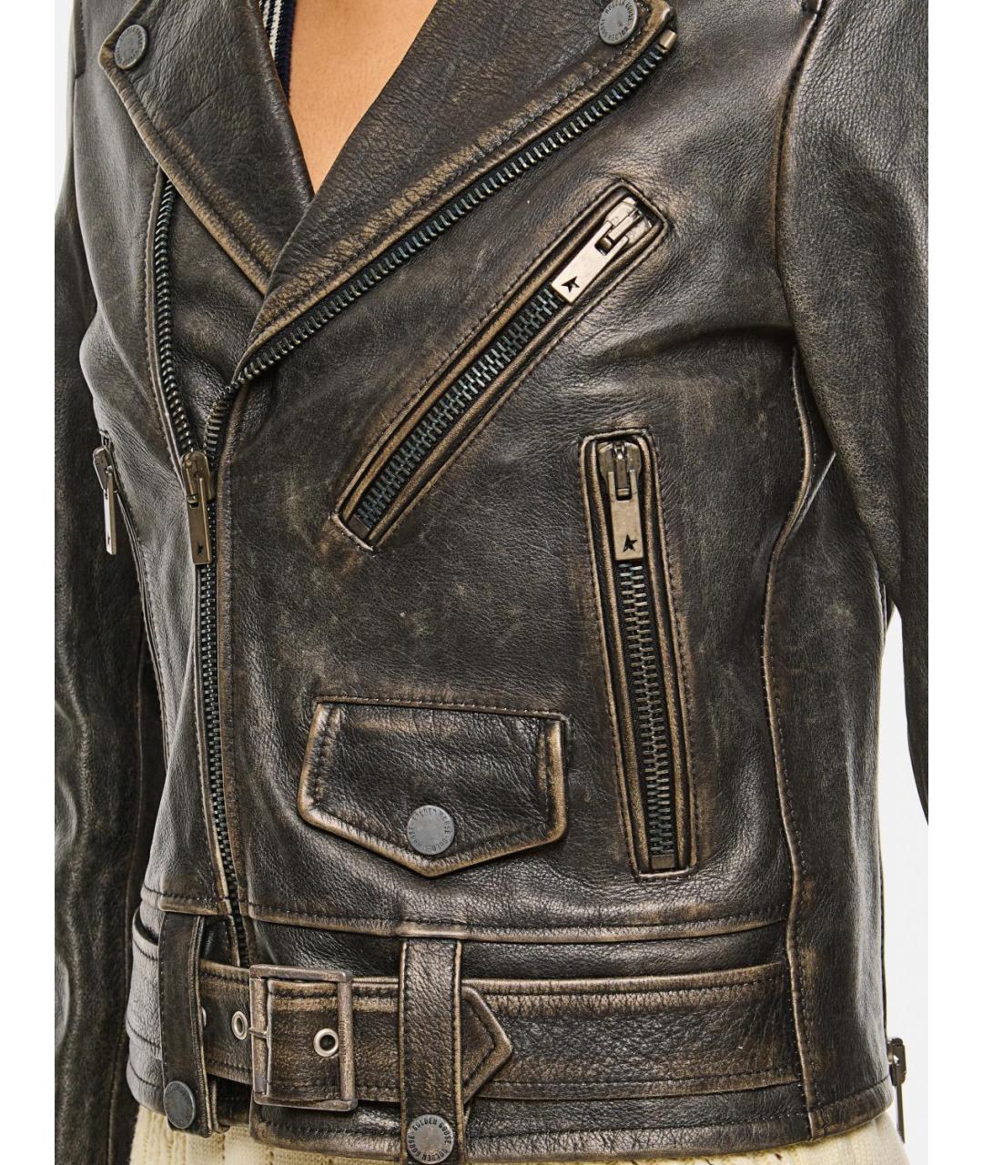 GOLDEN GOOSE DELUXE BRAND Черная кожаная куртка, фото 5