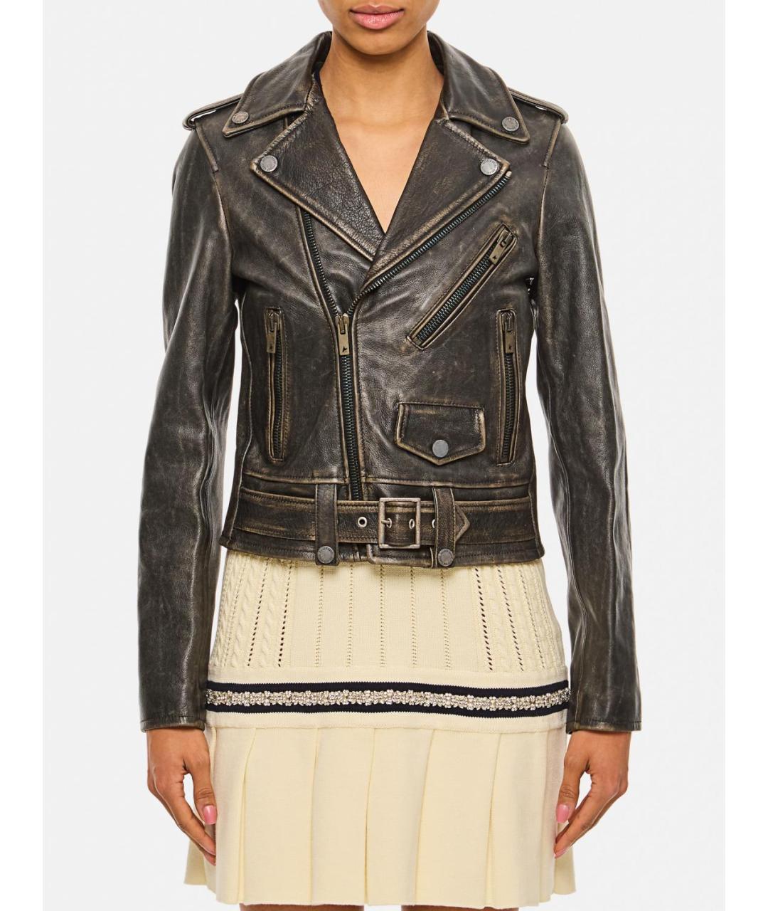 GOLDEN GOOSE DELUXE BRAND Черная кожаная куртка, фото 2