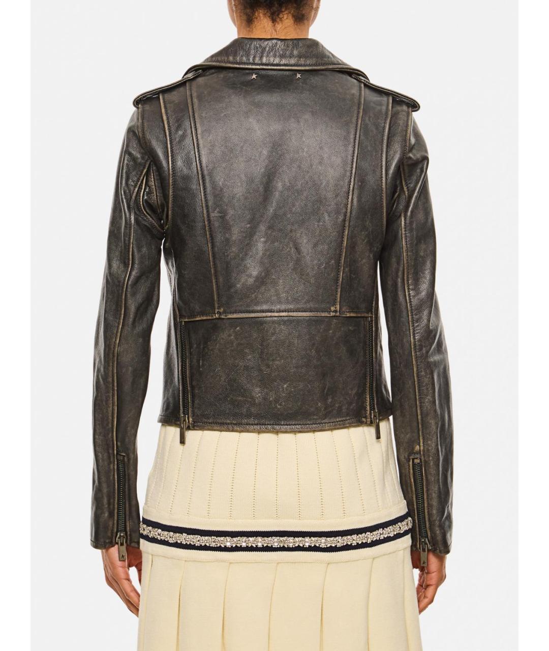 GOLDEN GOOSE DELUXE BRAND Черная кожаная куртка, фото 4