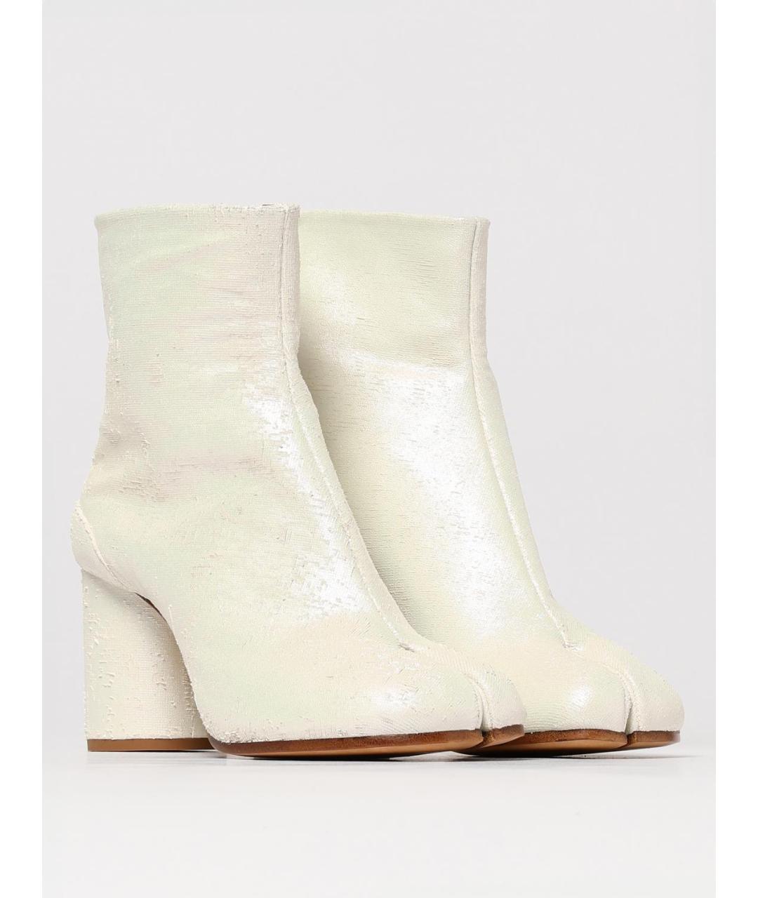 MAISON MARGIELA Бежевые кожаные ботильоны, фото 2