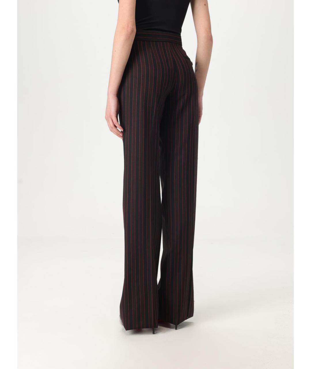ALEXANDER MCQUEEN Черные шерстяные прямые брюки, фото 4