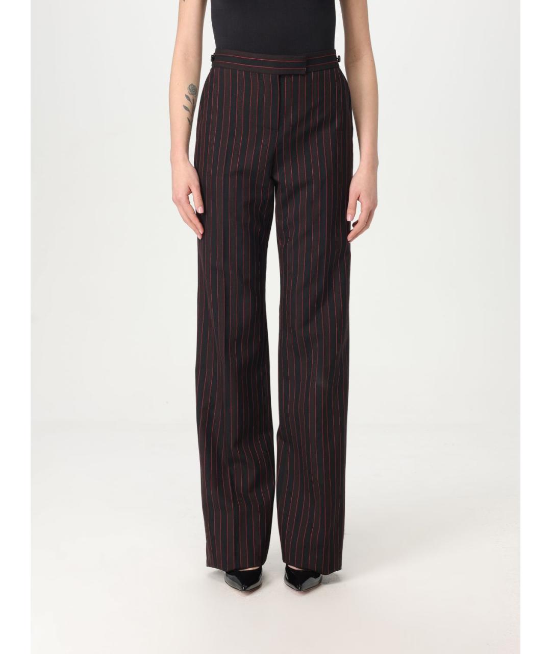 ALEXANDER MCQUEEN Черные шерстяные прямые брюки, фото 2