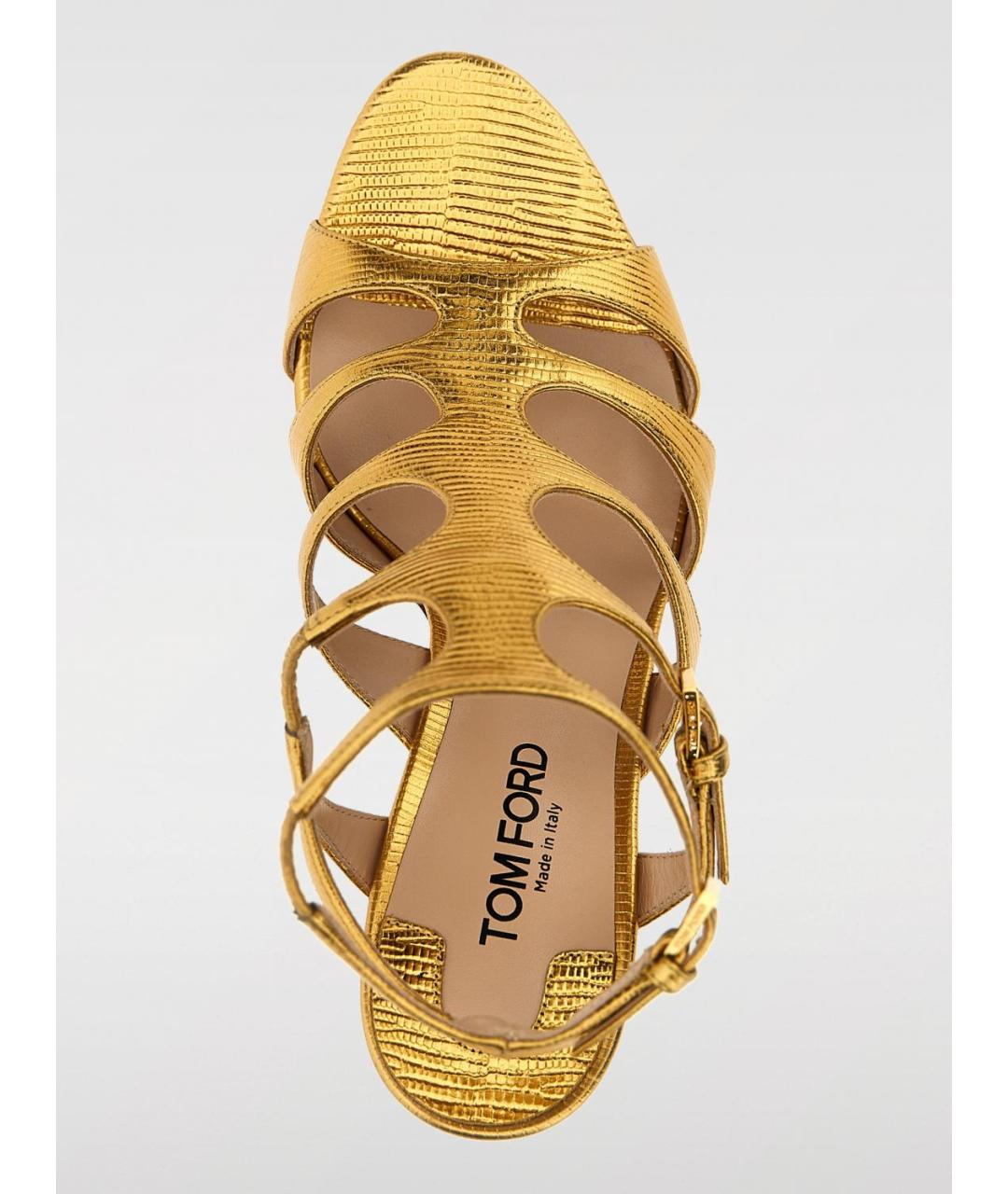 TOM FORD Золотые босоножки, фото 4