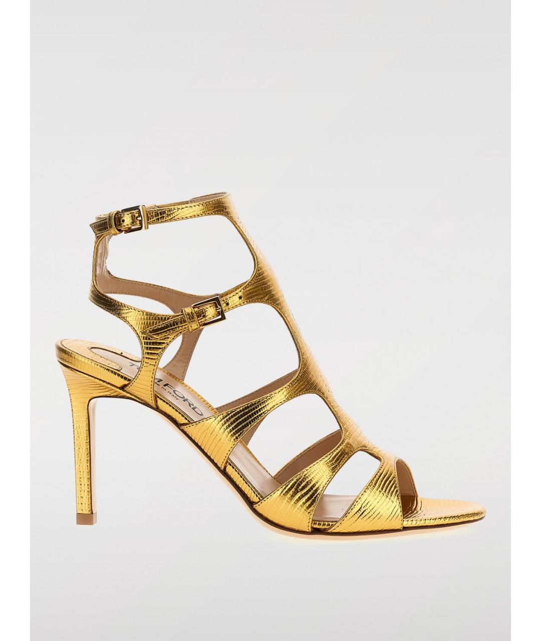 TOM FORD Золотые босоножки, фото 5