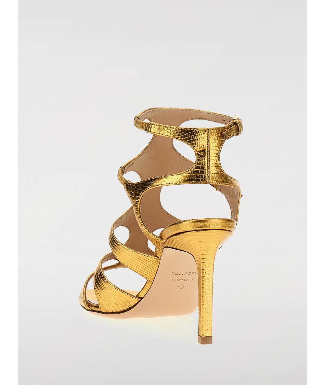TOM FORD Золотые босоножки, фото 3