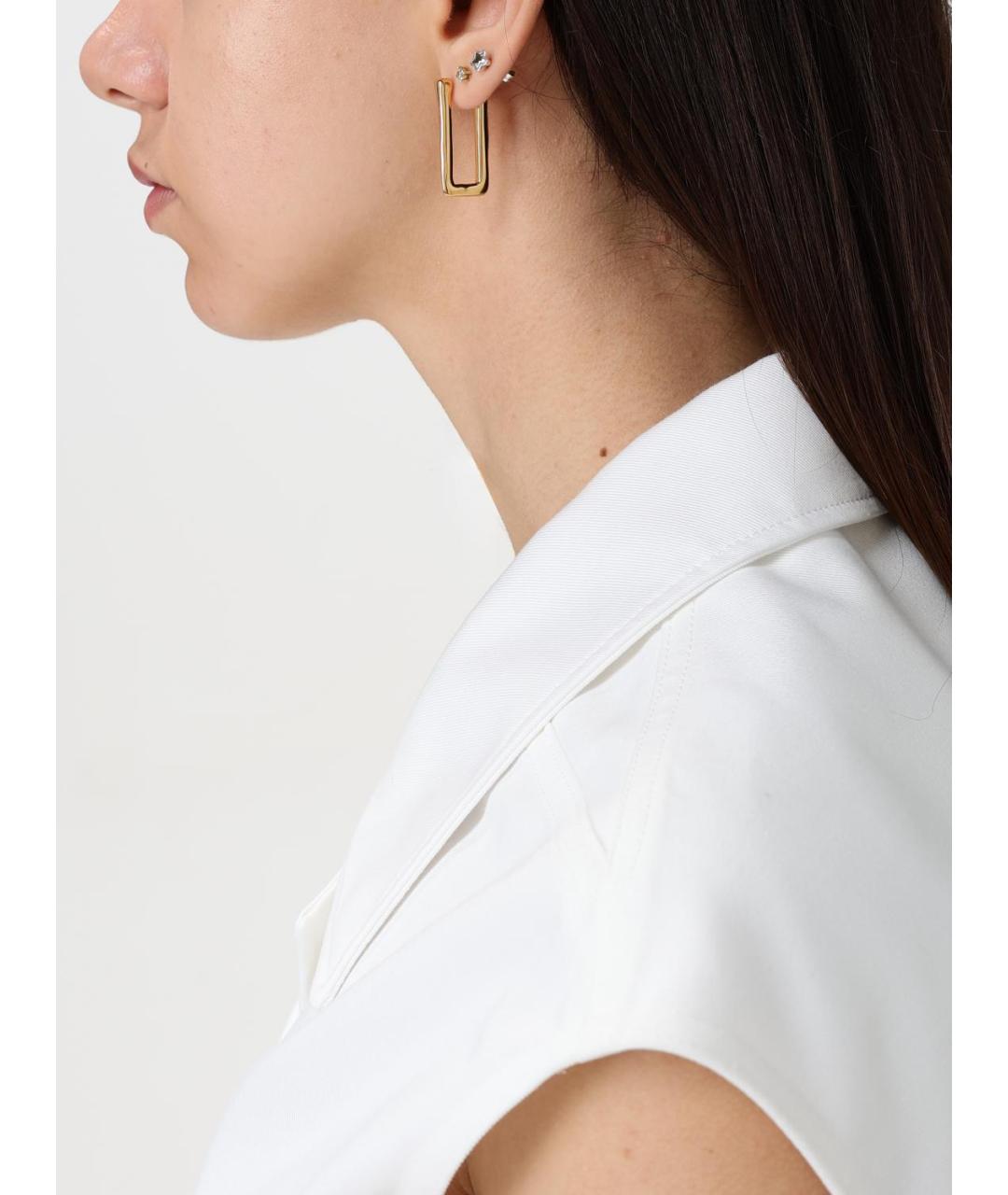 JIL SANDER Золотые металлические серьги, фото 2