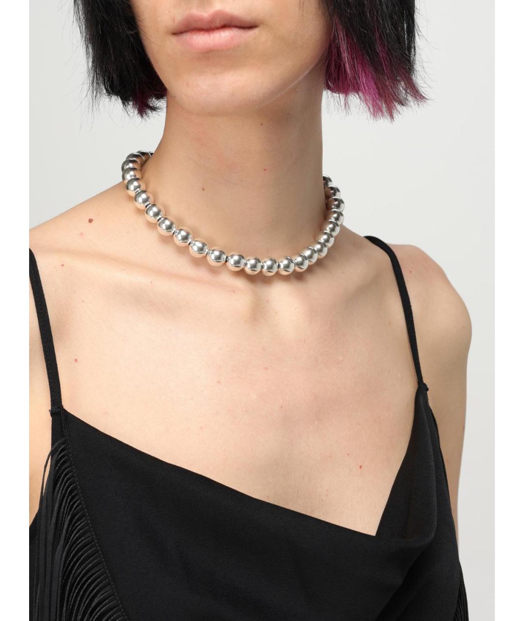 JIL SANDER Серебряное металлическое колье, фото 2