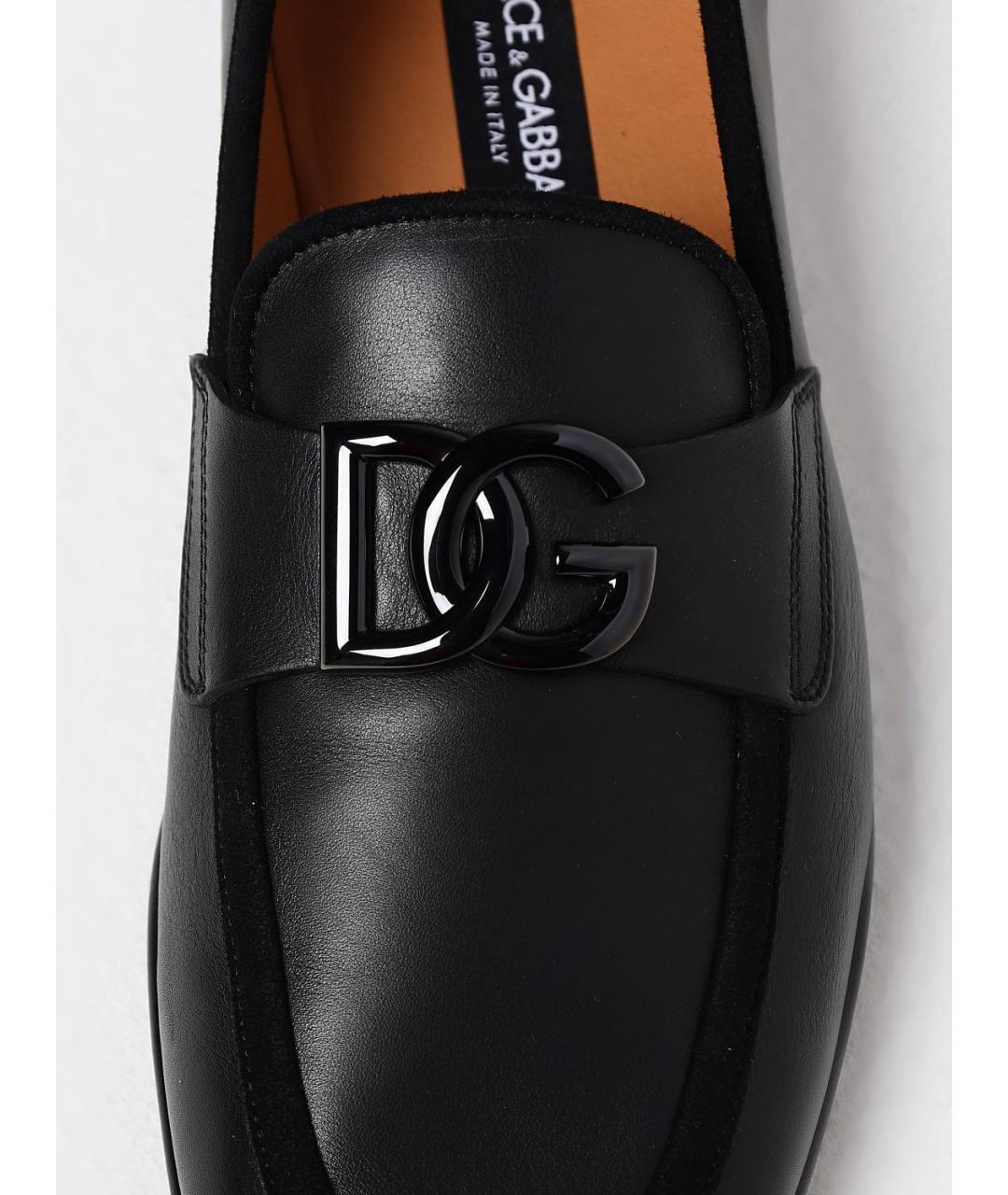 DOLCE&GABBANA Черные кожаные лоферы, фото 4