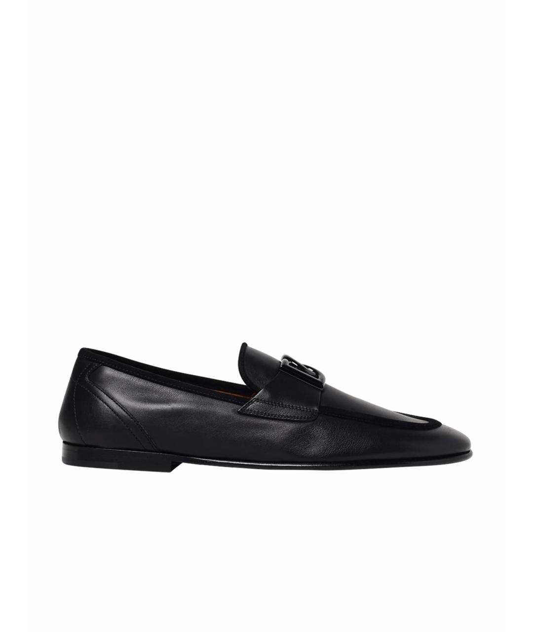 DOLCE&GABBANA Черные кожаные лоферы, фото 1