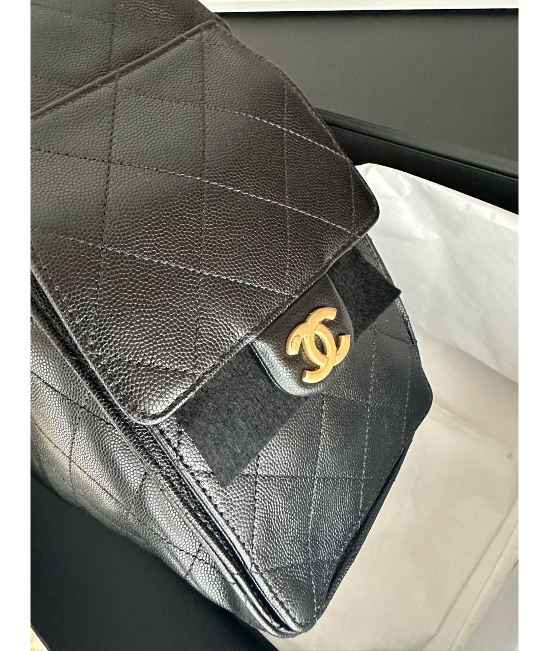 CHANEL Черная кожаная сумка тоут, фото 4