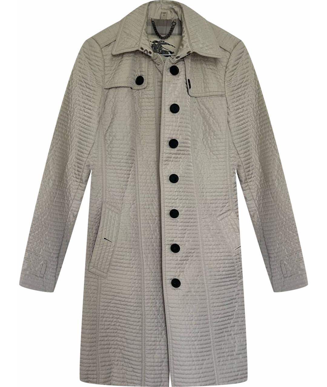 BURBERRY Бежевое полиэстеровое пальто, фото 1