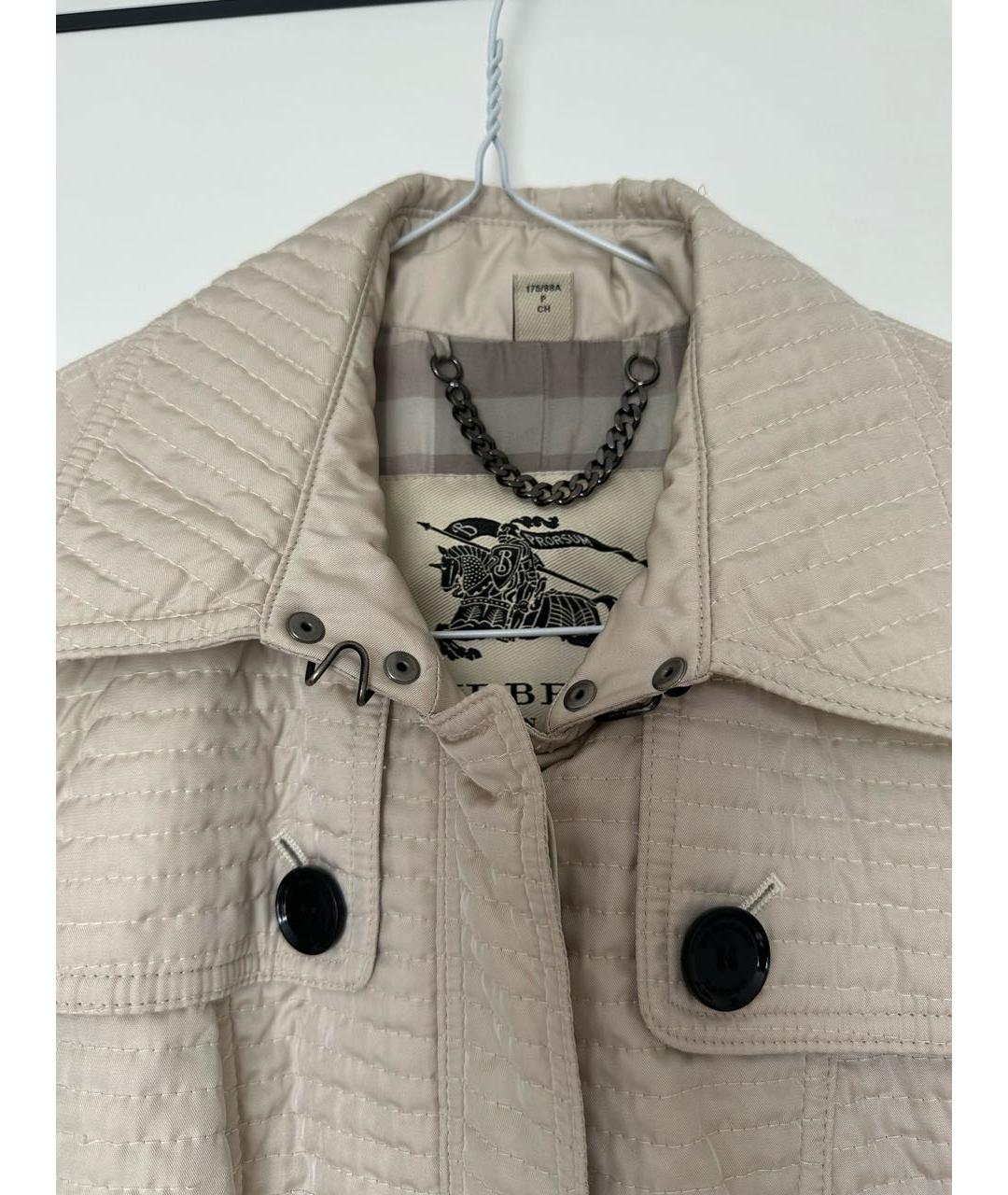 BURBERRY Бежевое полиэстеровое пальто, фото 4