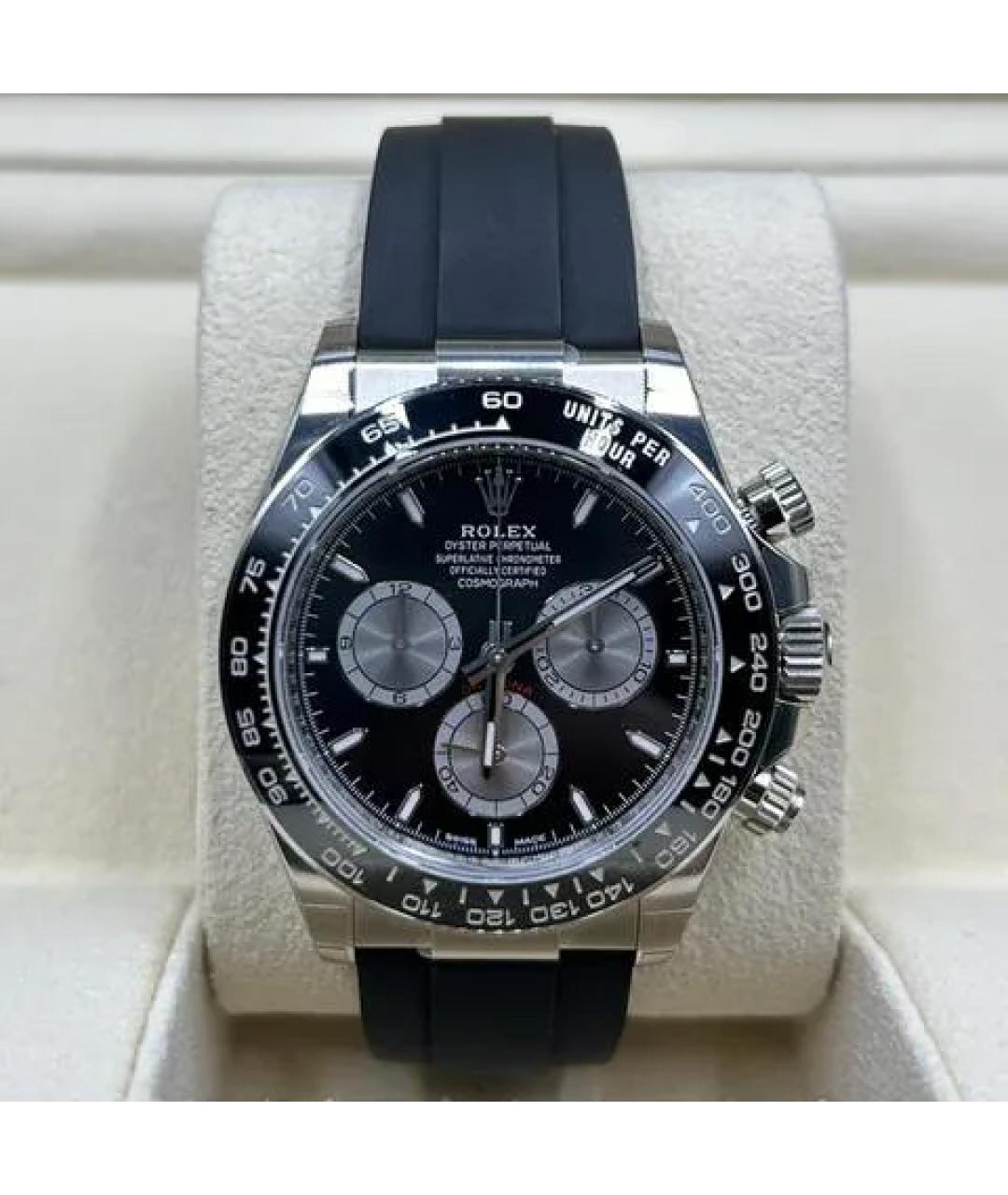ROLEX Черные часы из белого золота, фото 8