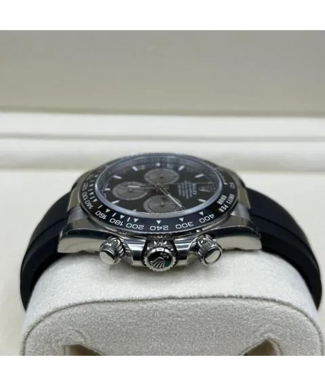 ROLEX Черные часы из белого золота, фото 4