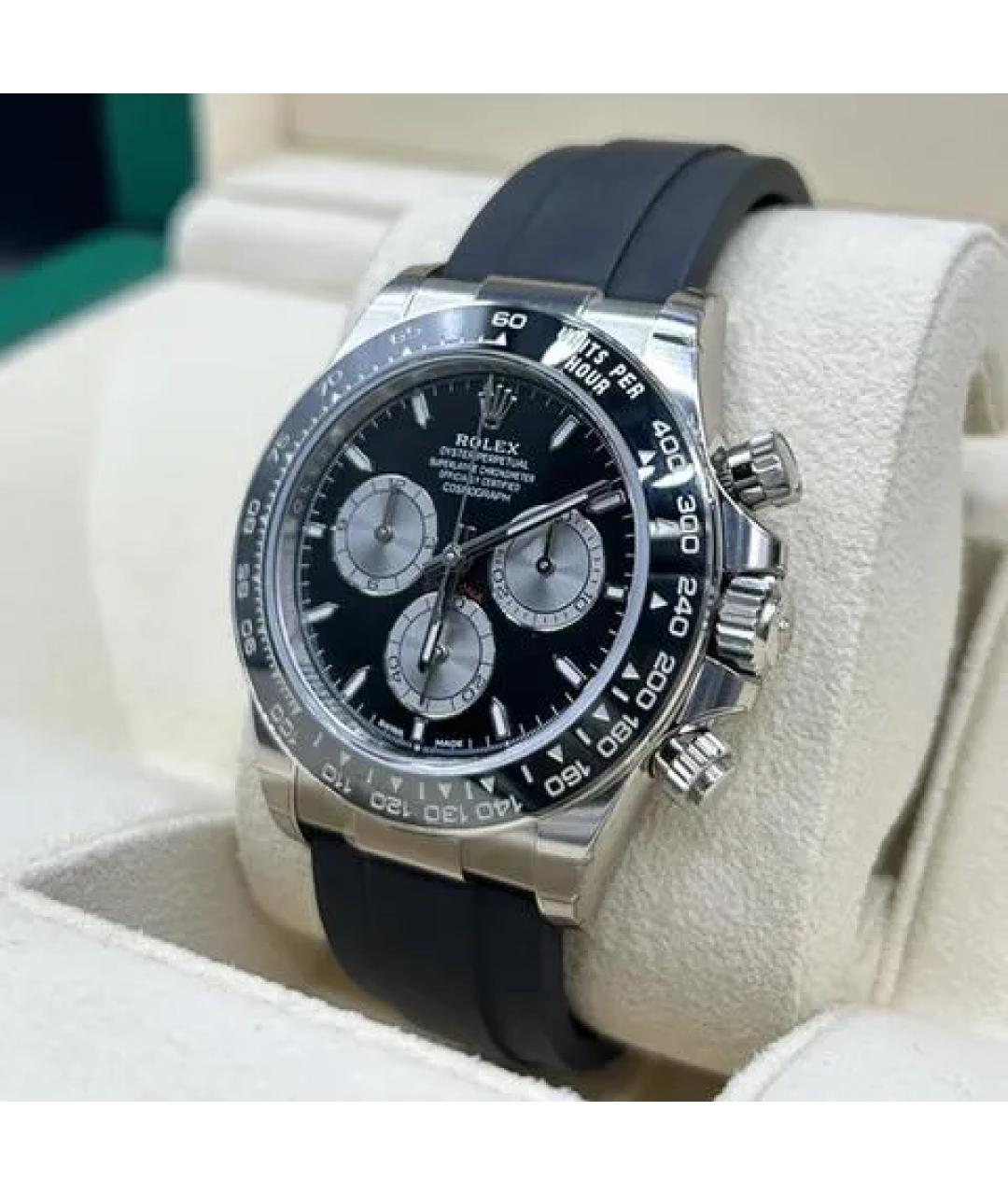 ROLEX Черные часы из белого золота, фото 3