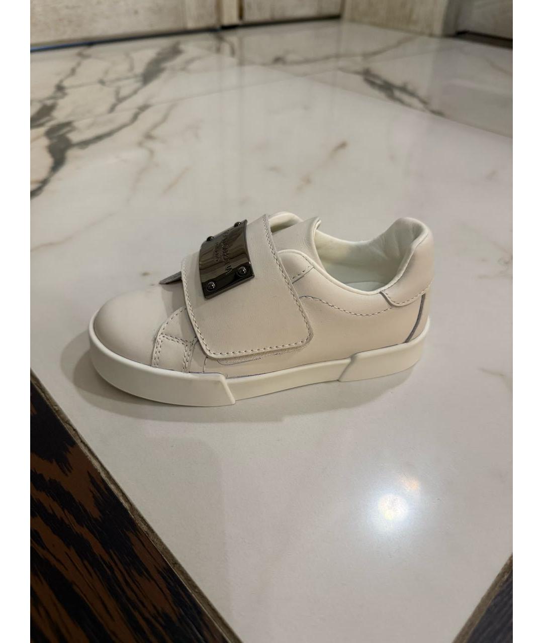 DOLCE & GABBANA KIDS Белые кожаные кеды, фото 5