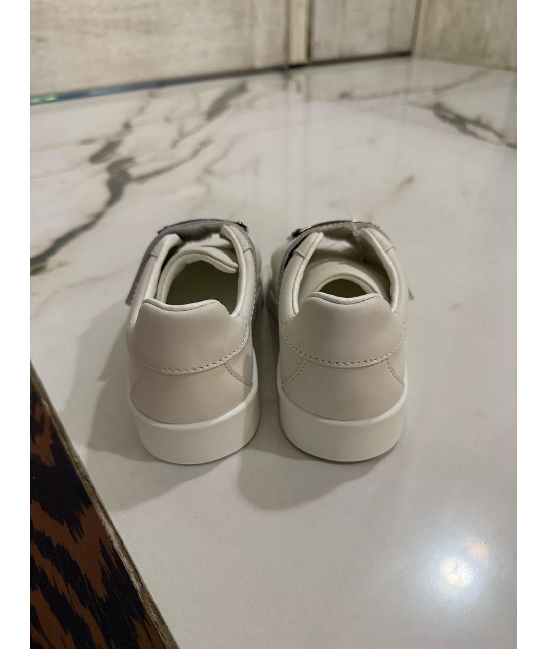 DOLCE & GABBANA KIDS Белые кожаные кеды, фото 4