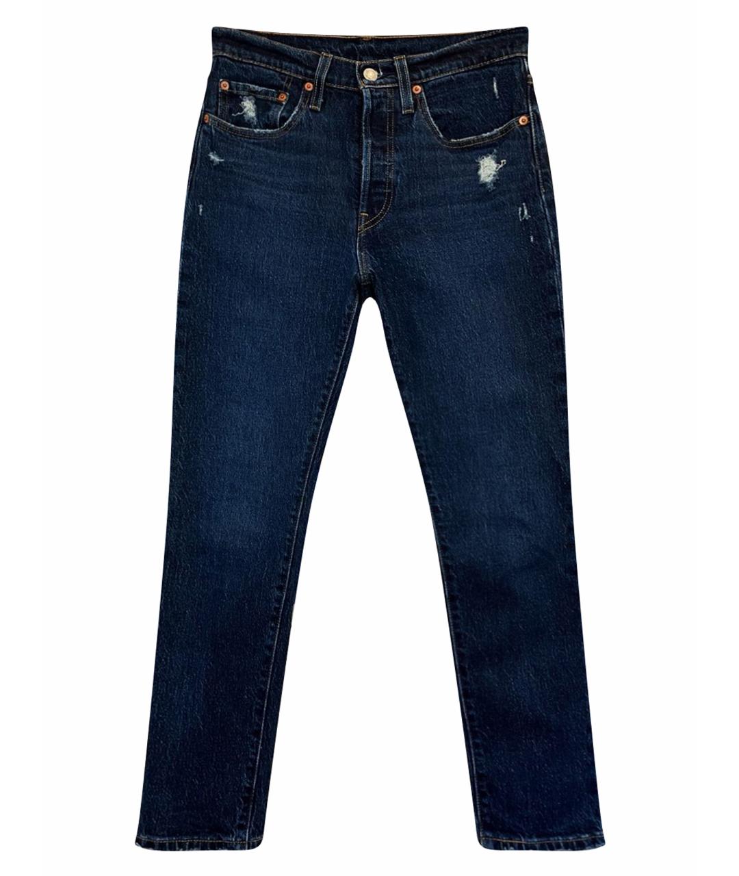 LEVI'S Темно-синие хлопко-эластановые джинсы слим, фото 1