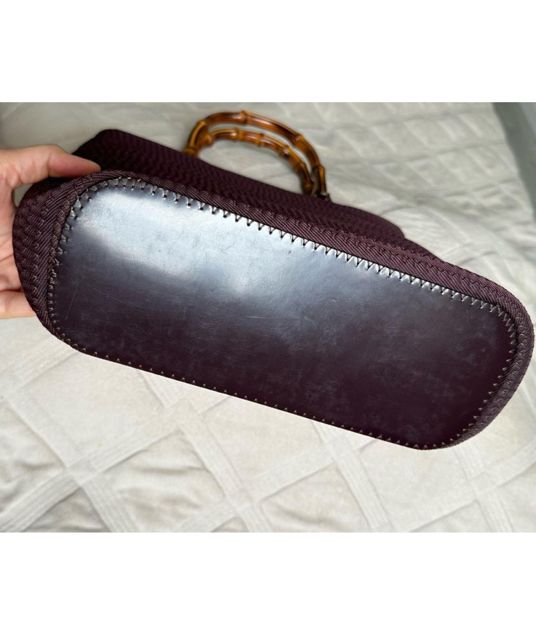 GUCCI Коричневая тканевая сумка тоут, фото 3
