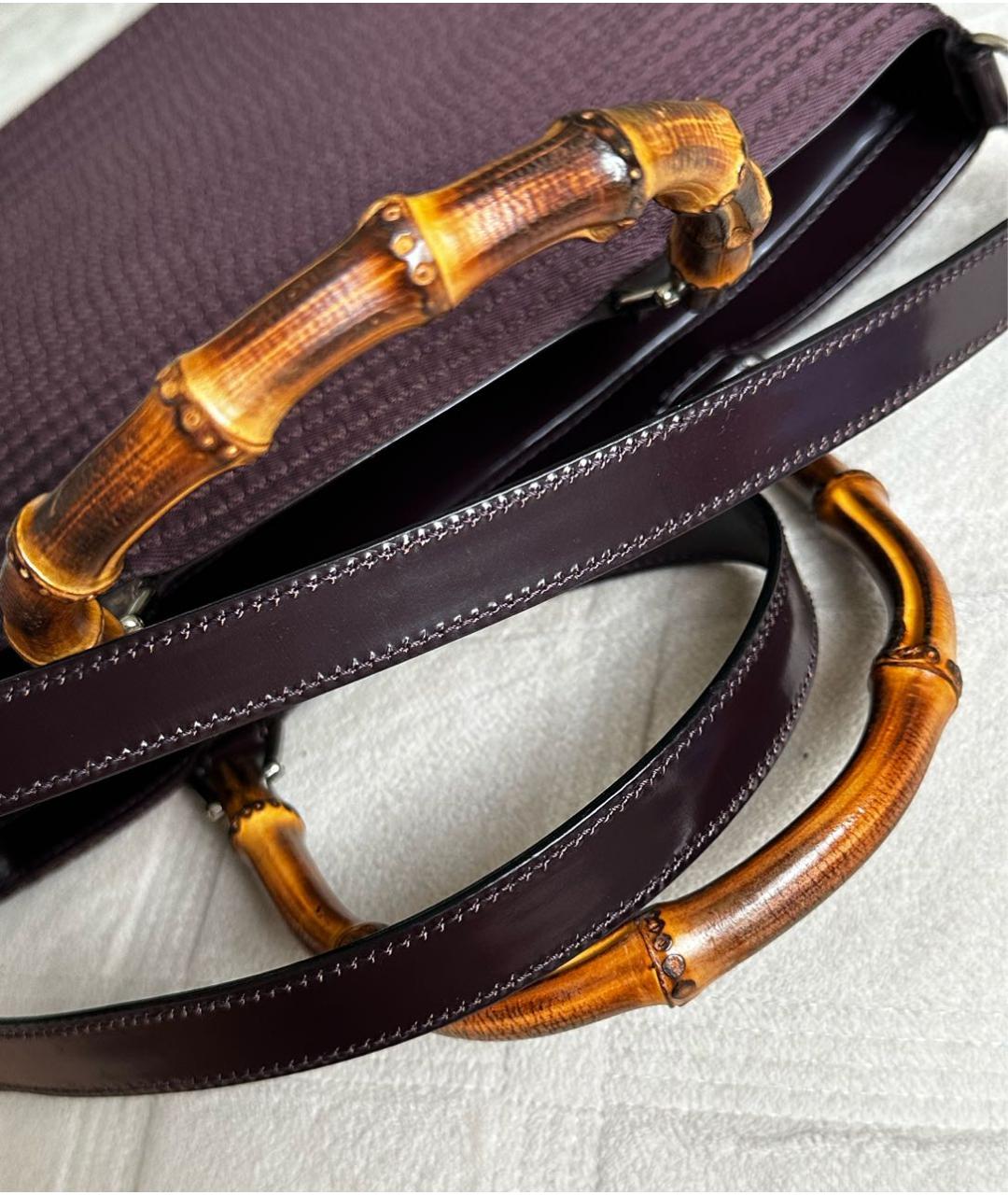 GUCCI Коричневая тканевая сумка тоут, фото 6