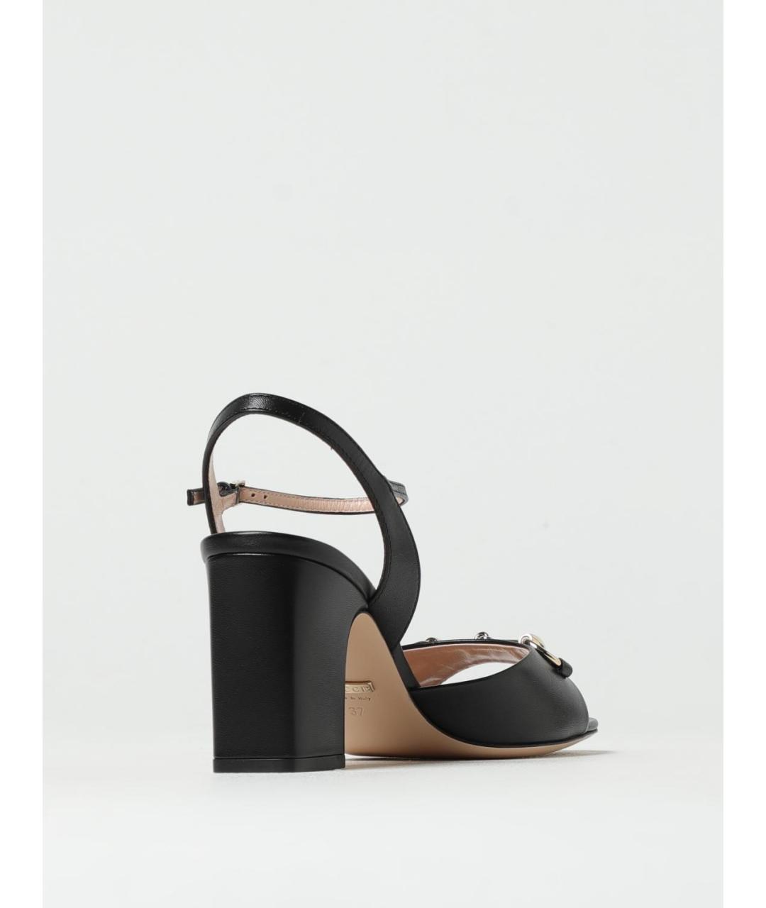 GUCCI Черные кожаные босоножки, фото 3