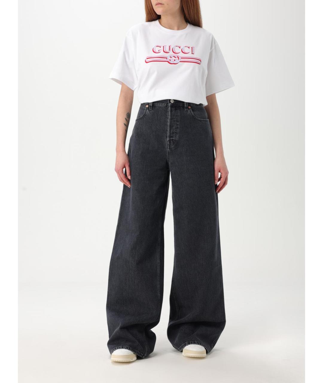 GUCCI Черные хлопковые прямые джинсы, фото 3