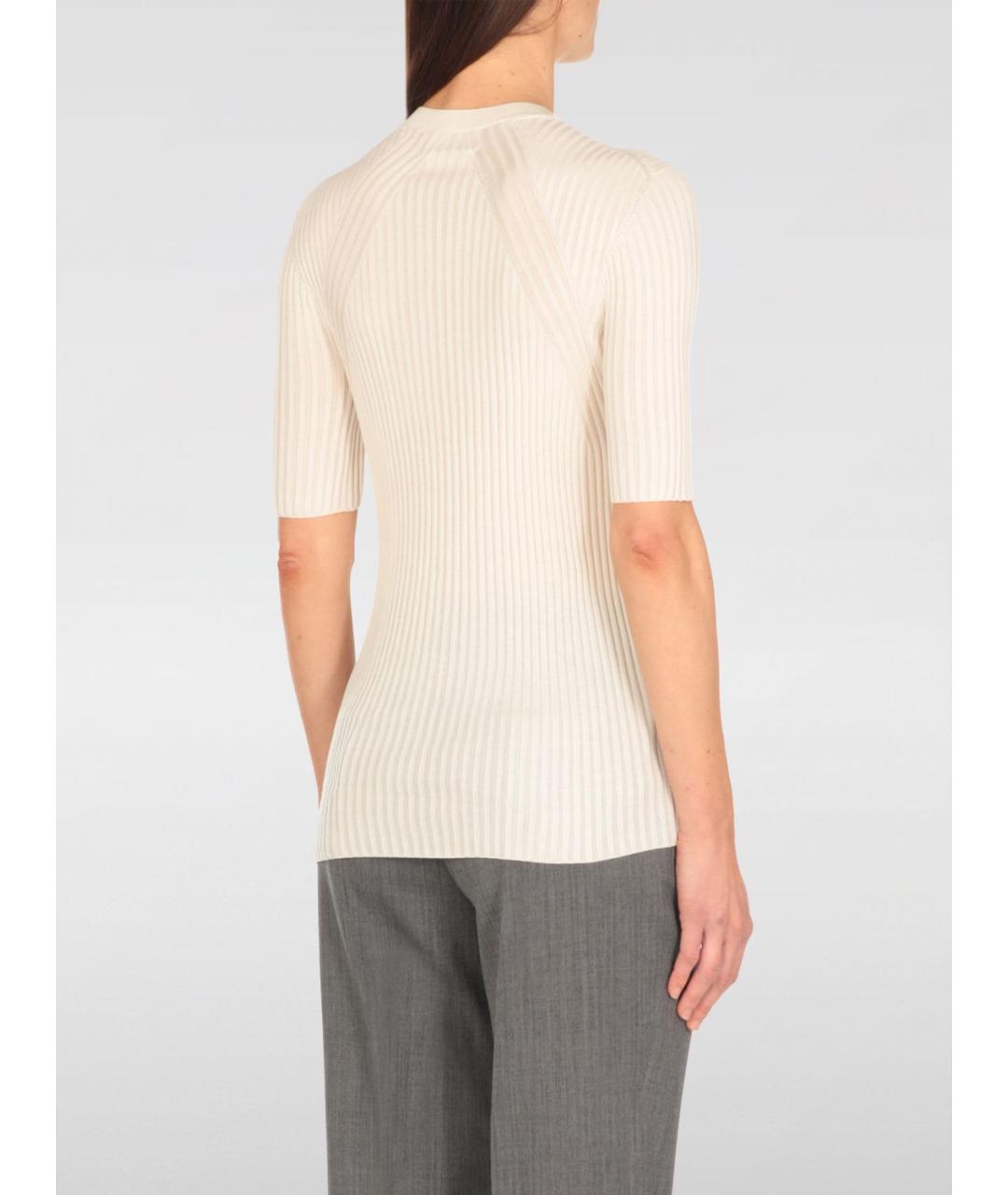 JIL SANDER Белая шелковая футболка, фото 4