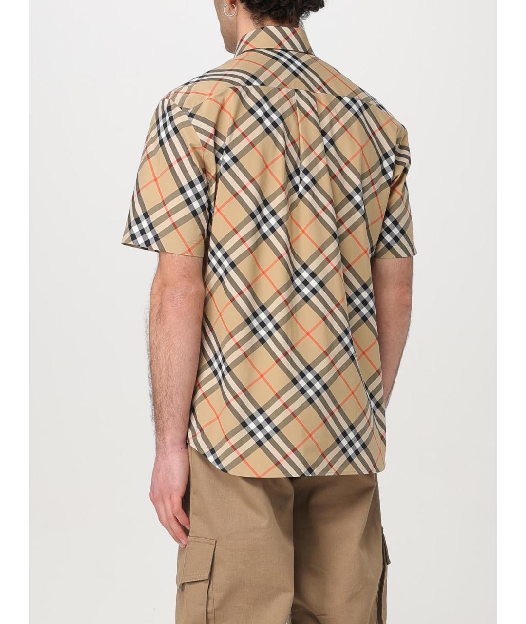 BURBERRY Бежевая хлопковая кэжуал рубашка, фото 4