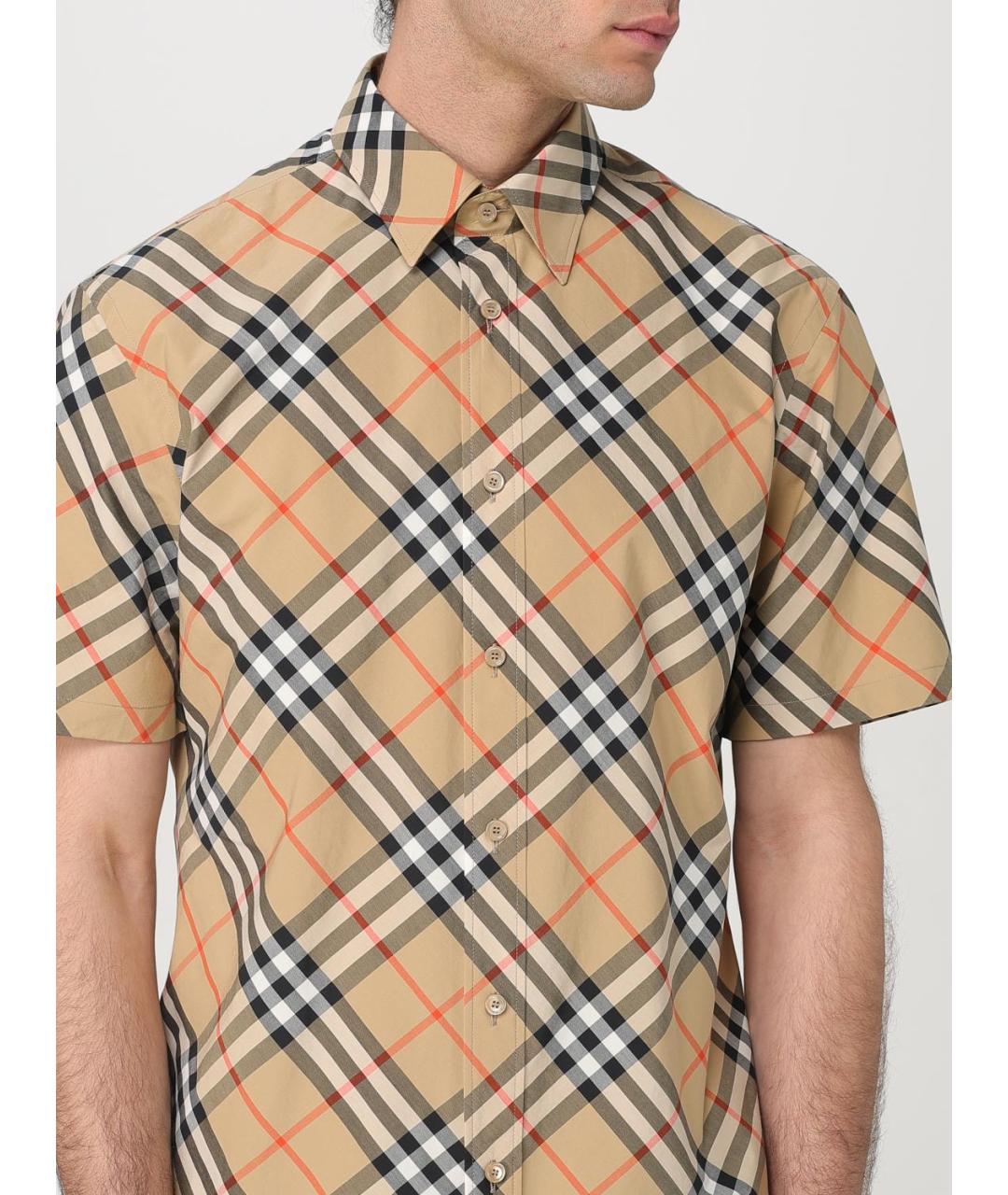 BURBERRY Бежевая хлопковая кэжуал рубашка, фото 6