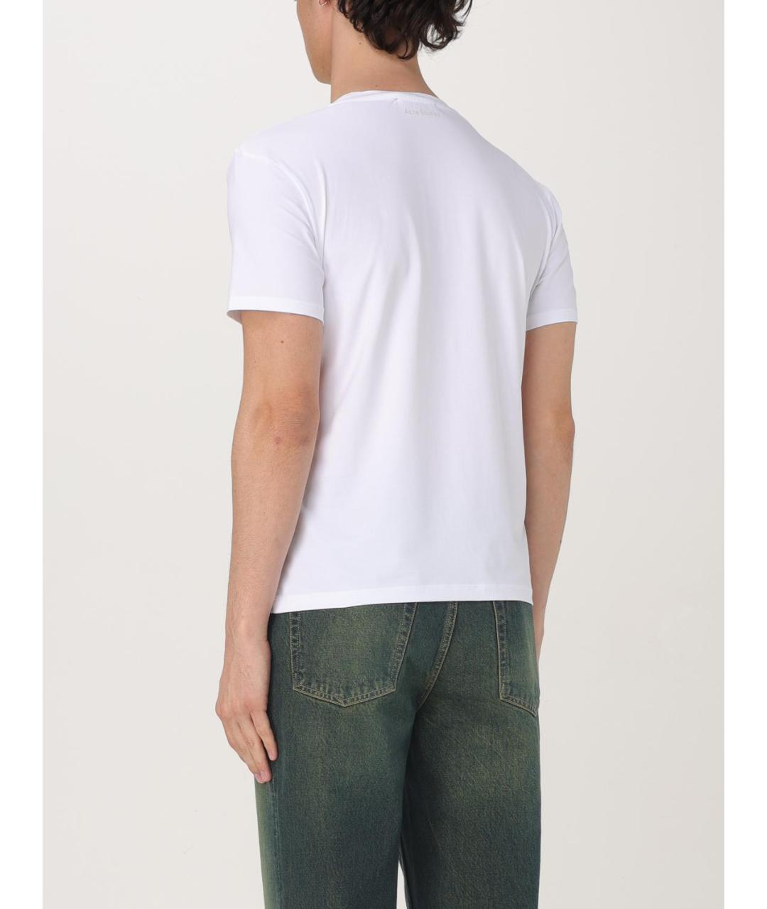 ACNE STUDIOS Белая хлопковая футболка, фото 4
