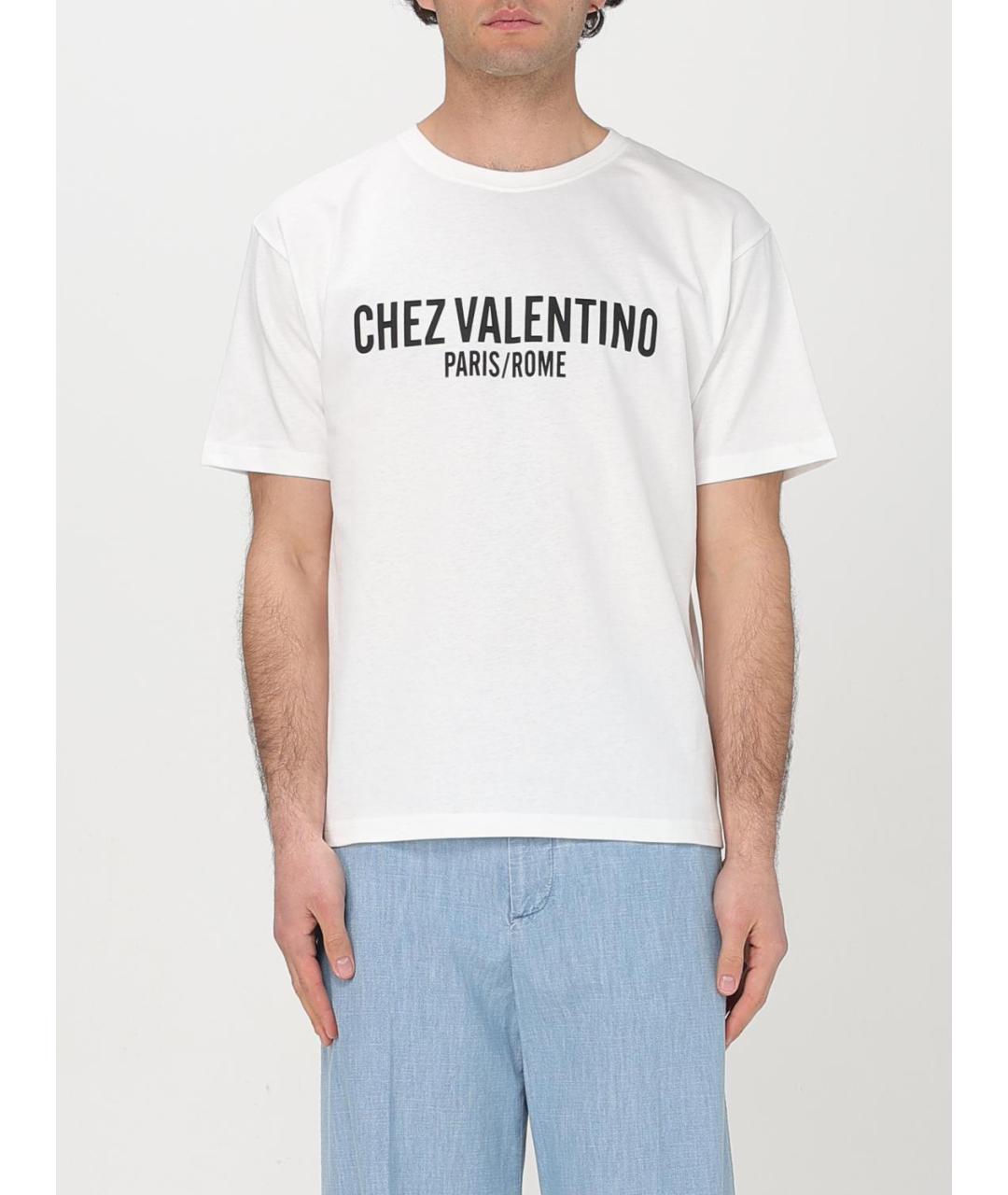 VALENTINO Белая хлопковая футболка, фото 2