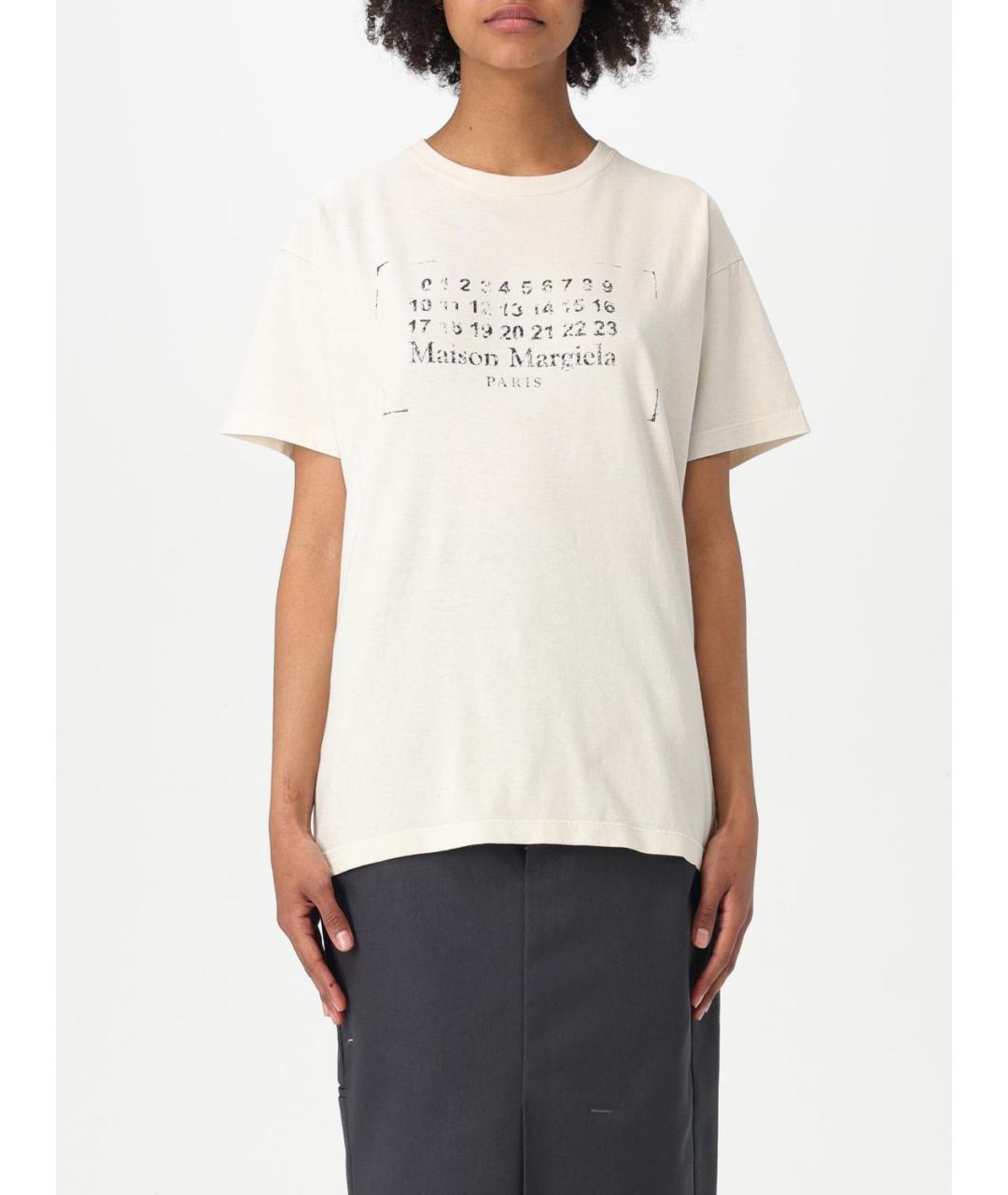 MAISON MARGIELA Белая хлопковая футболка, фото 2