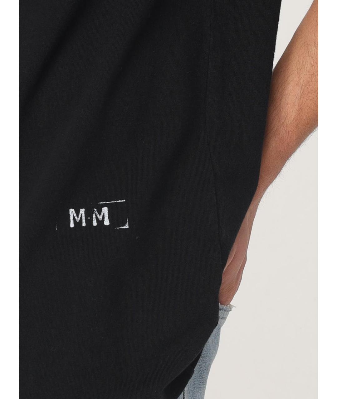 MAISON MARGIELA Черное хлопковое поло с коротким рукавом, фото 6