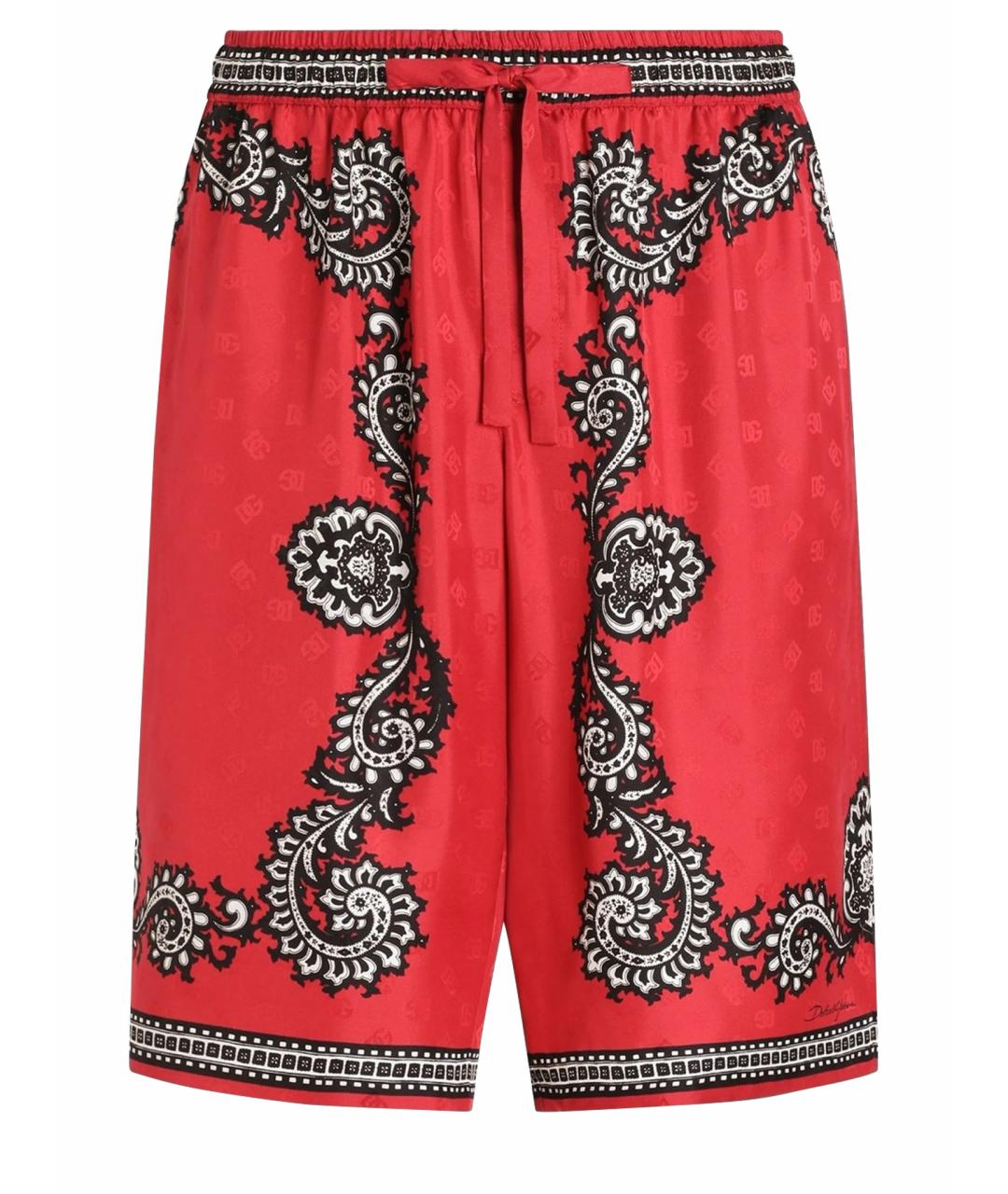 DOLCE&GABBANA Красные шелковые шорты, фото 1